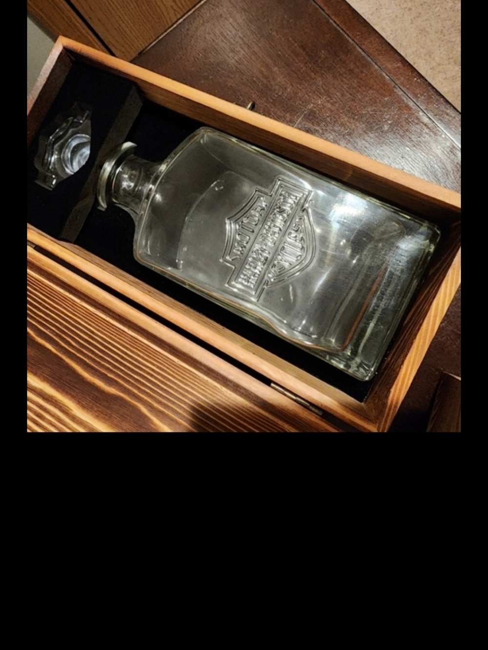 Harley Davidson Decanter Wooden Set ST JOE HARLEY DAVIDSON Collectible Bar Decor - Picture 8 of 16